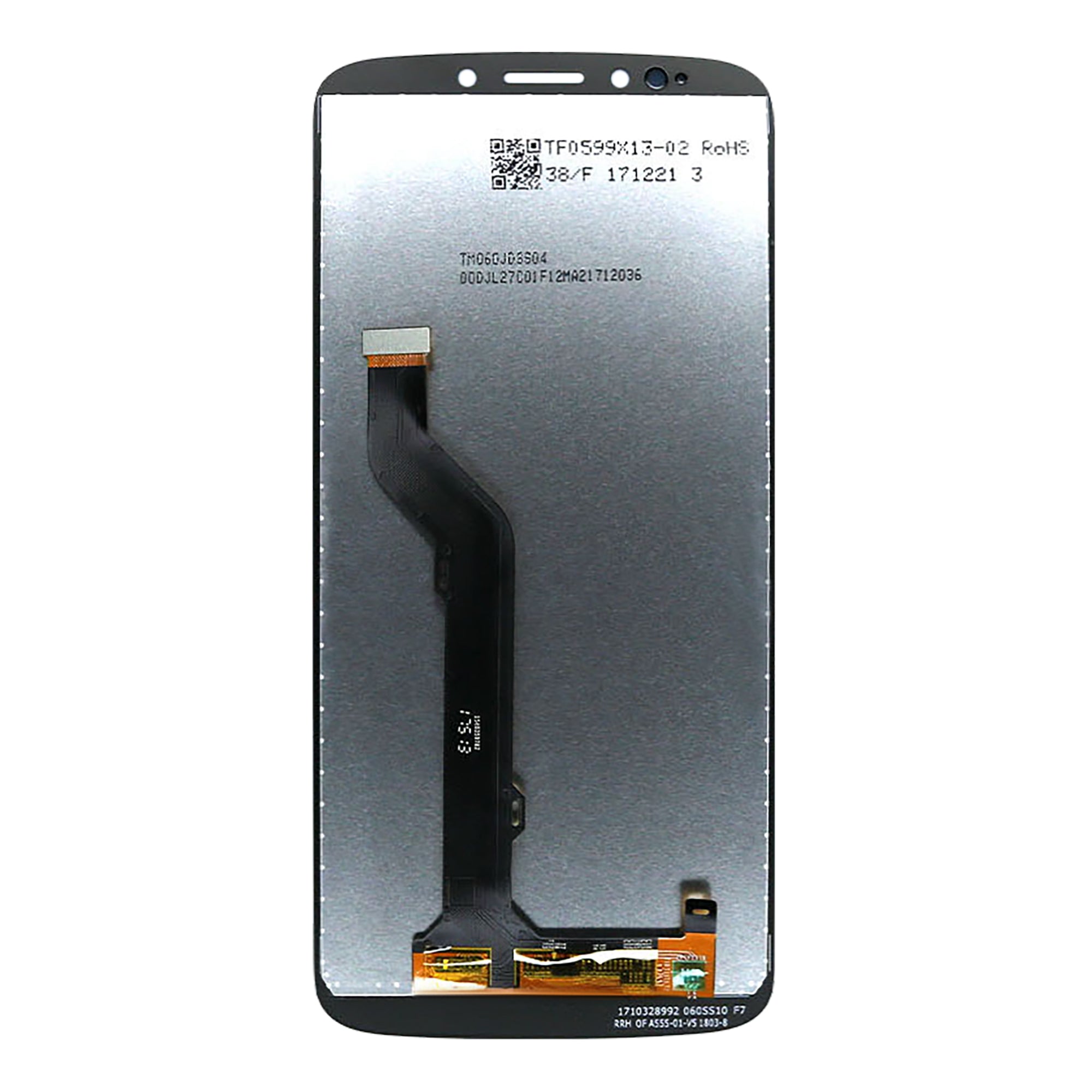 Motorola Moto E5 Plus-scherm en digitizer zonder frame, zwart, OEM