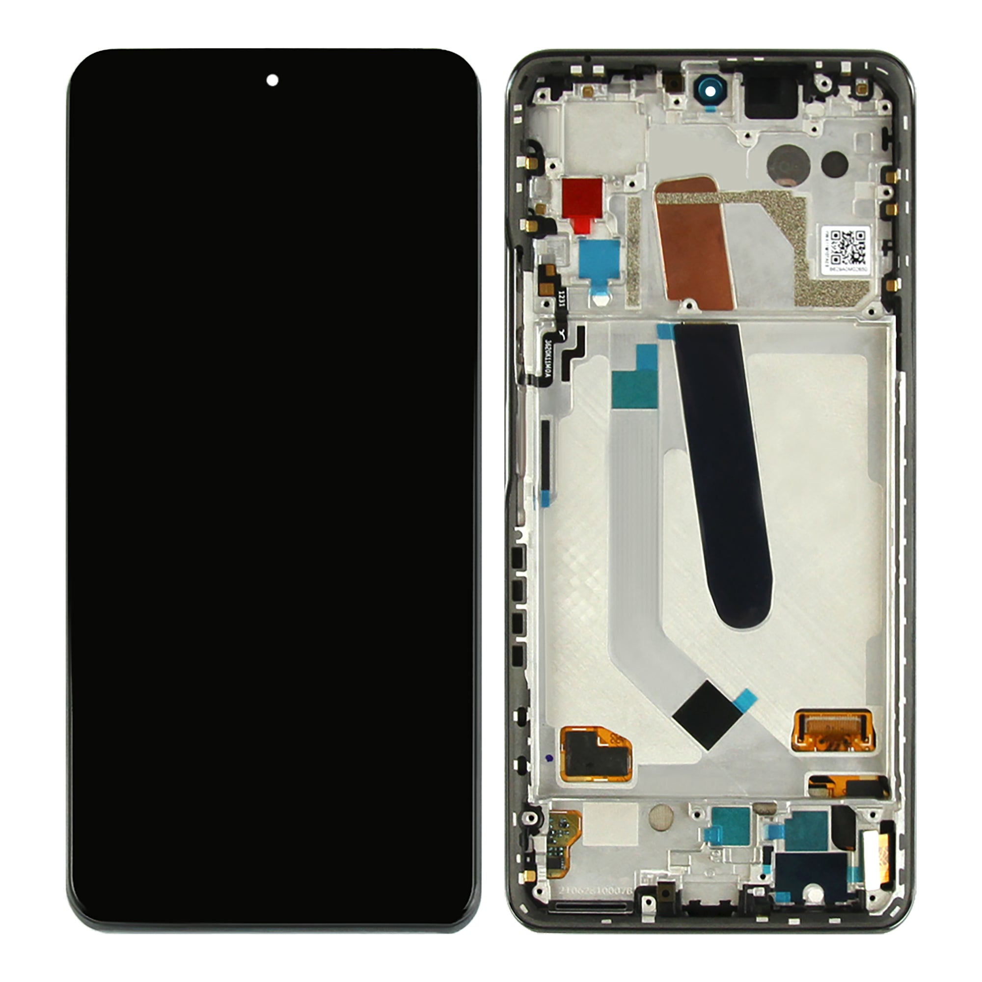 Xiaomi Poco F3-scherm en digitizer met frame, nachtzwart OEM