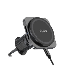 Rixus RXWC20 Wireless Car Charger For MagSafe Compatible Car Mount 15W Space Gray