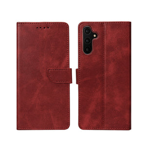 Rixus Boekhoesje Voor Samsung Galaxy A14 5G Donkerrood