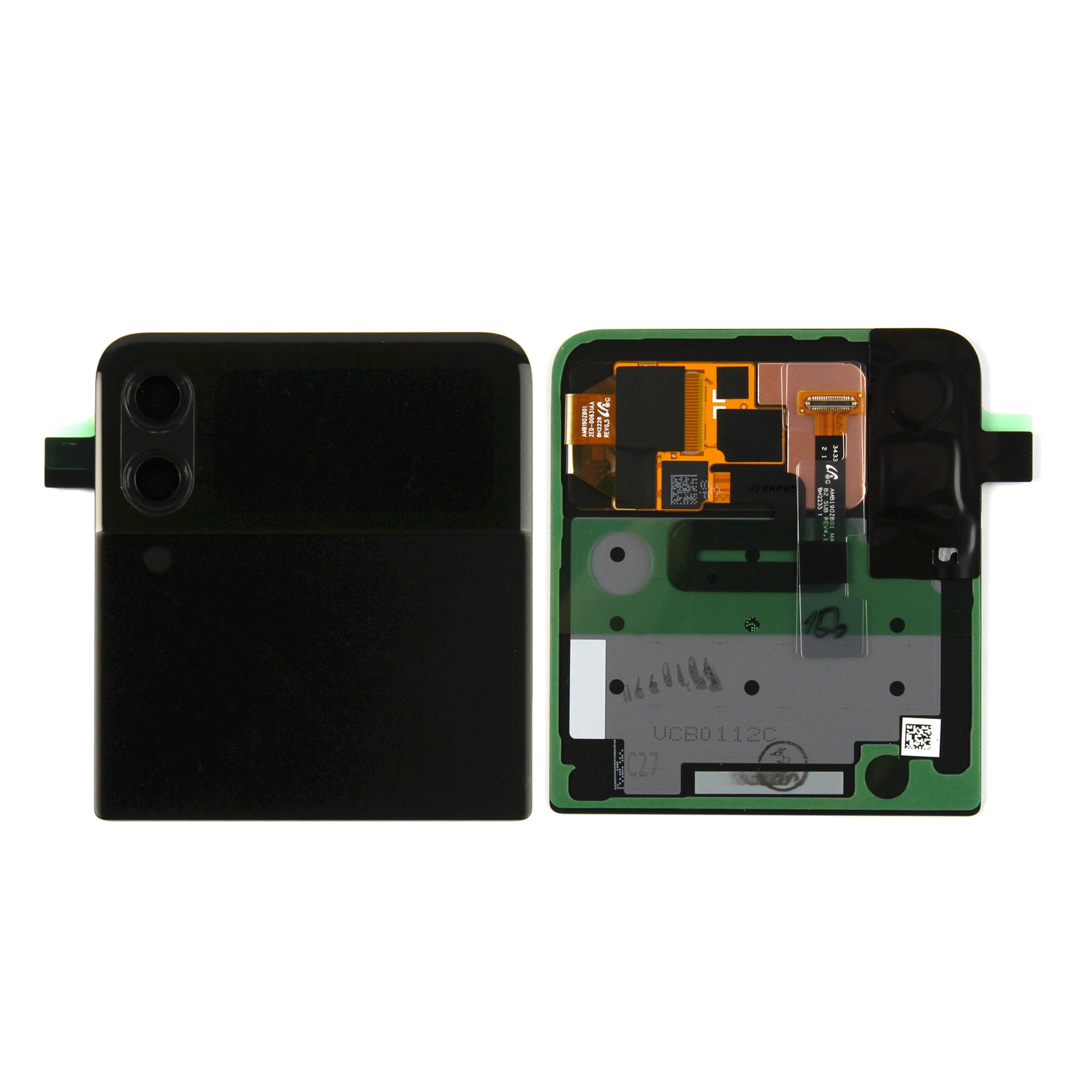 Samsung Galaxy Z Flip3 5G F711B Subscherm en Digitizer Fantoomzwart Service Pack