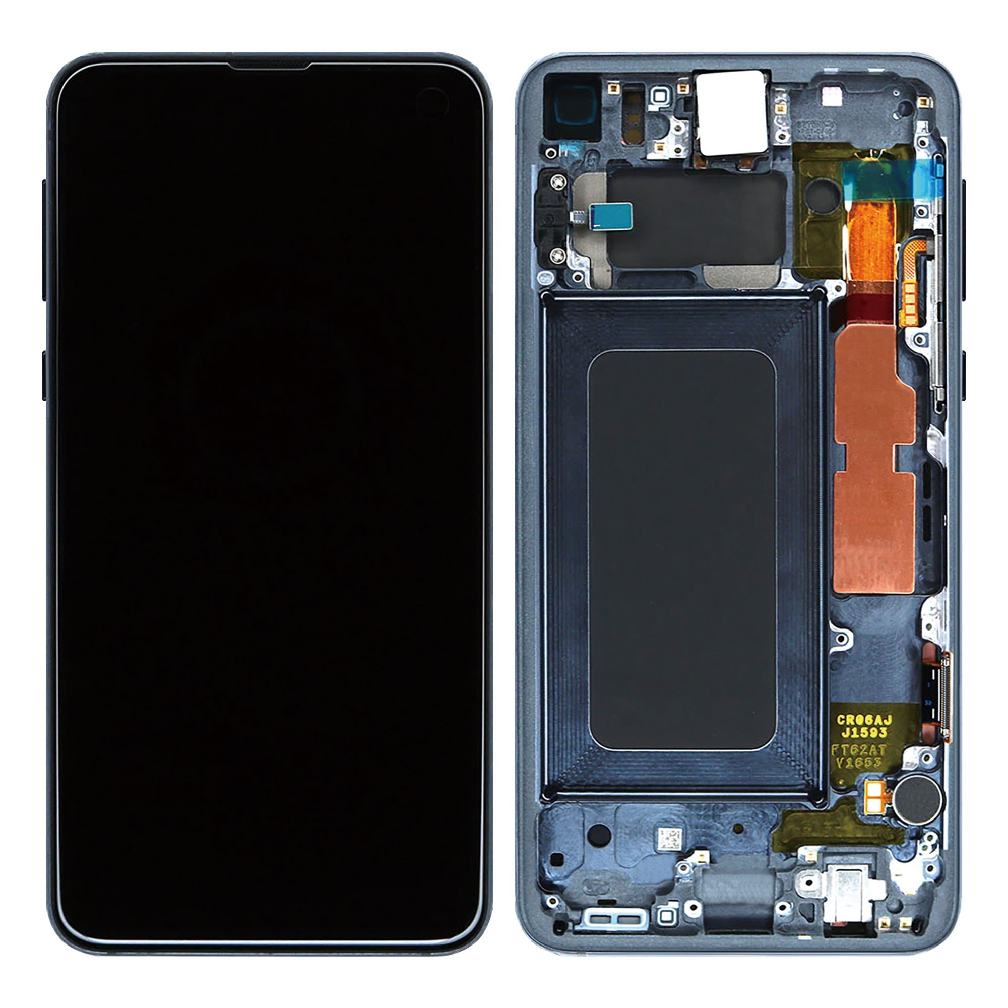 Samsung Galaxy S10e G970F Beeldscherm en Digitizer met Frame Prisma Zwart Service Pack
