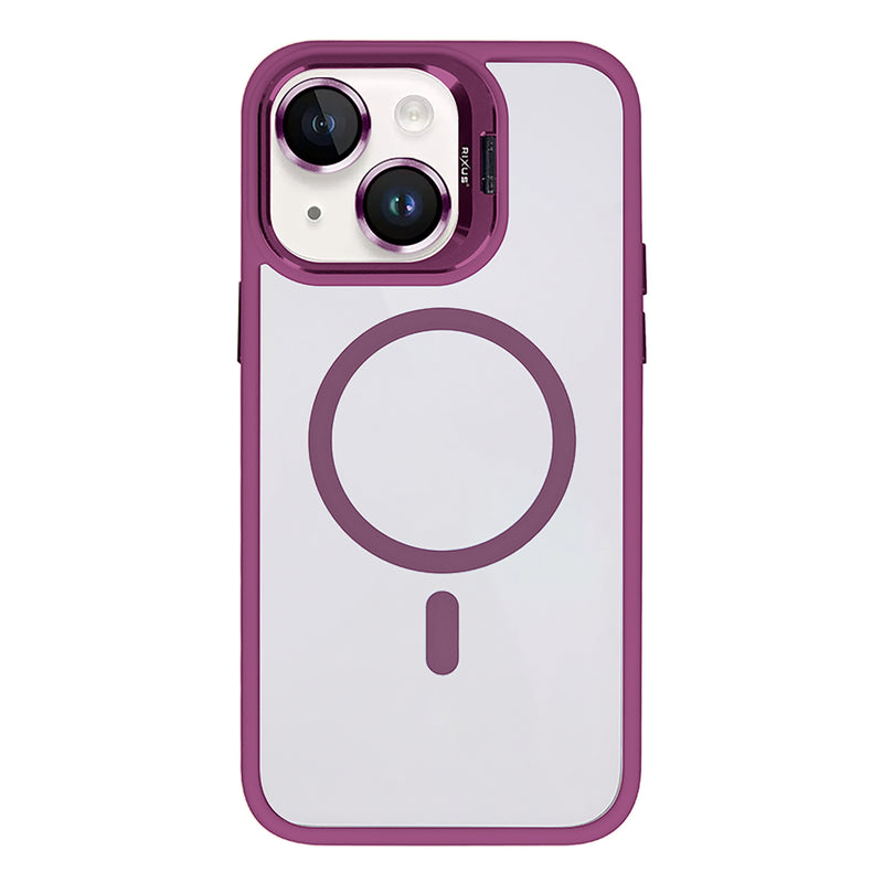 Rixus Classic 03 Case With MagSafe Compatible For Apple iPhone 13 Dark Pink
