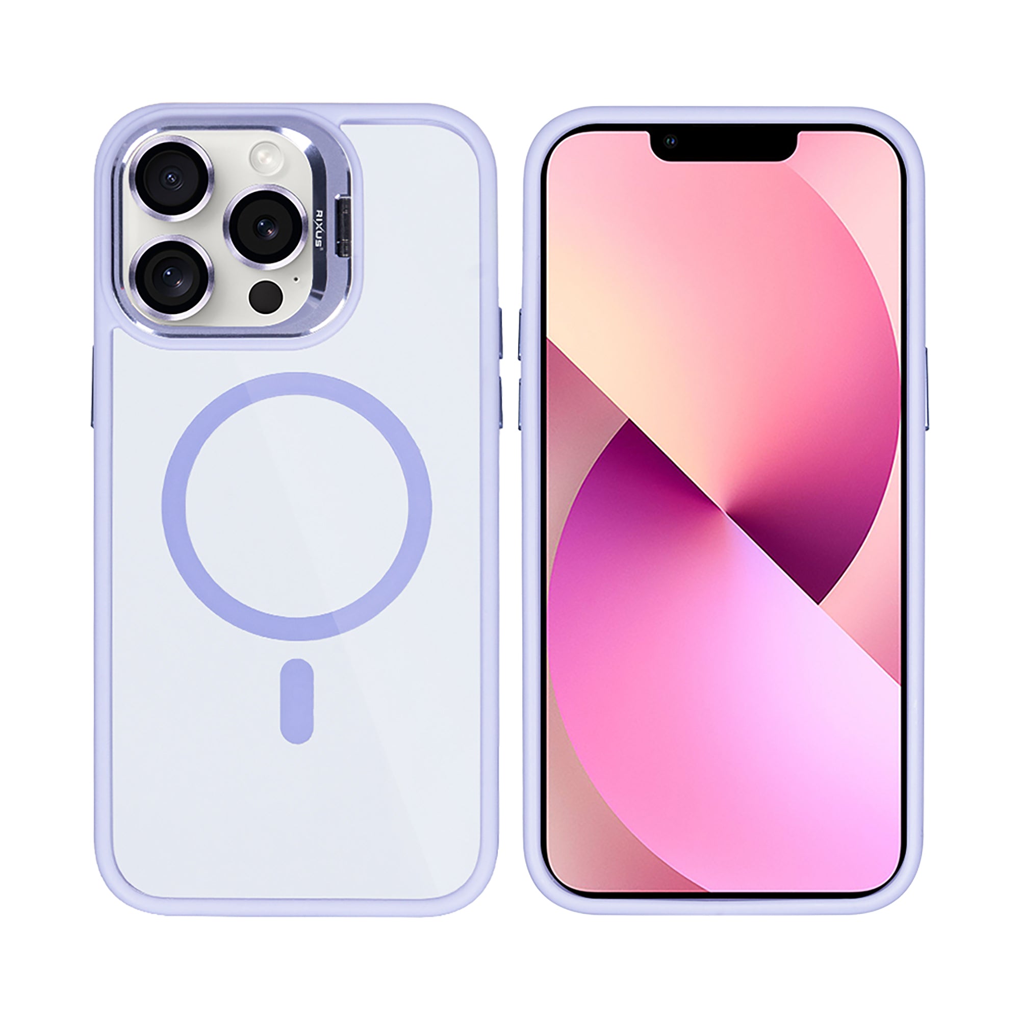 Rixus Classic 03 Case With MagSafe Compatible For Apple iPhone 13 Pro Light Purple
