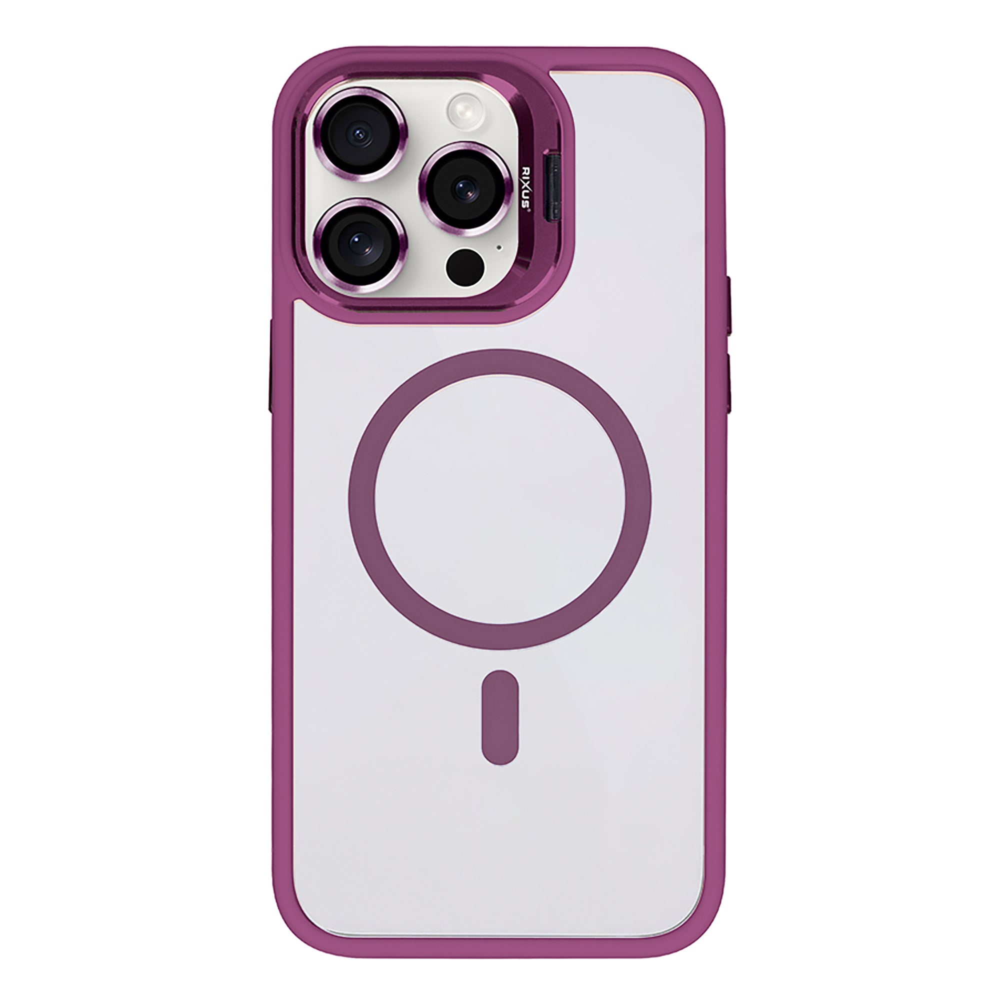 Rixus Classic 03 Case With MagSafe Compatible For Apple iPhone 13 Pro Max Dark Pink
