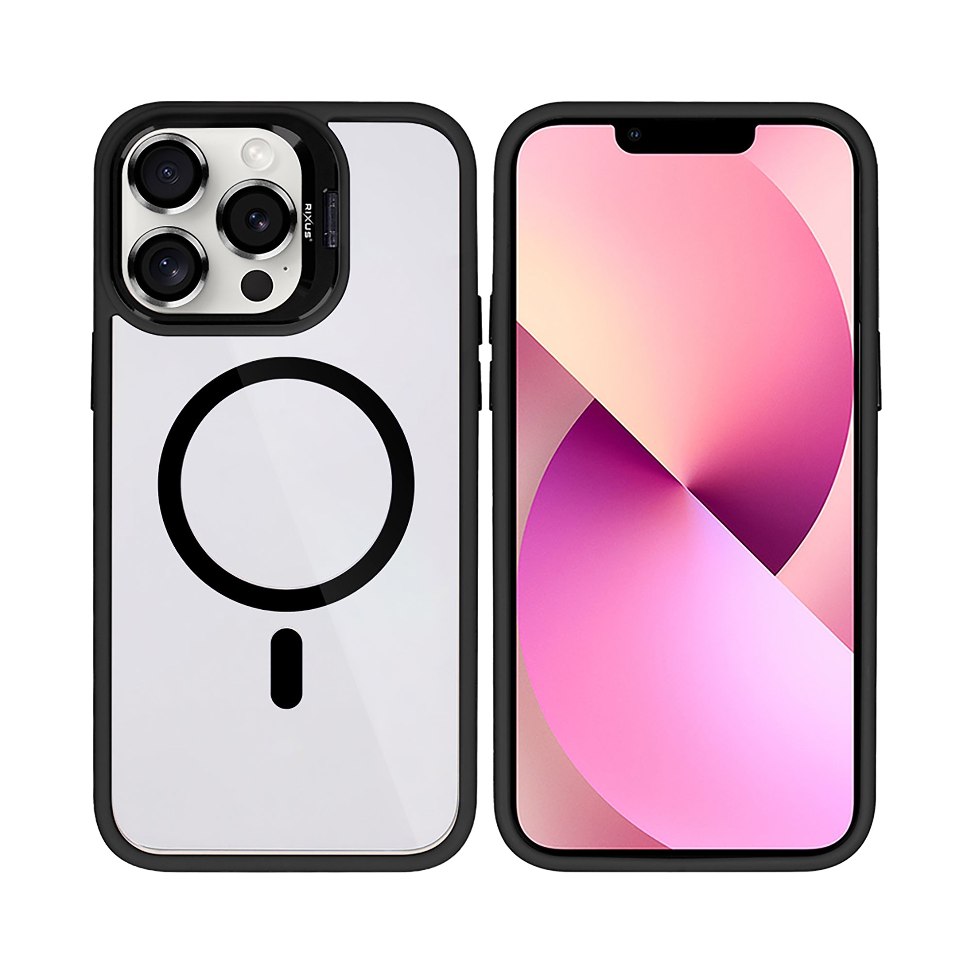 Rixus Classic 03 Case With MagSafe Compatible For Apple iPhone 13 Pro Max Black
