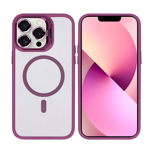 Rixus Classic 03 Case With MagSafe Compatible For Apple iPhone 12 Pro Max Dark Pink