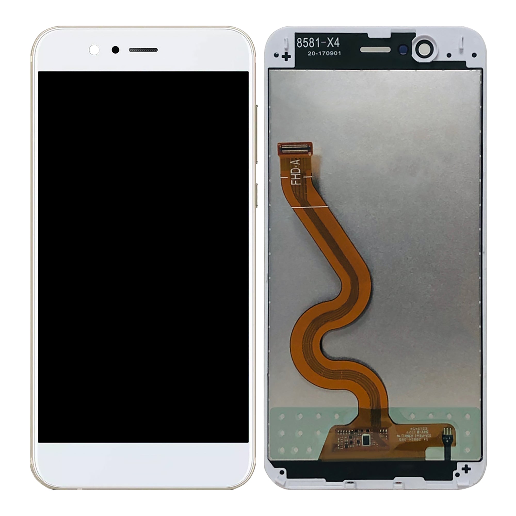 Huawei Nova 2 Plus-scherm en digitizer met wit frame OEM