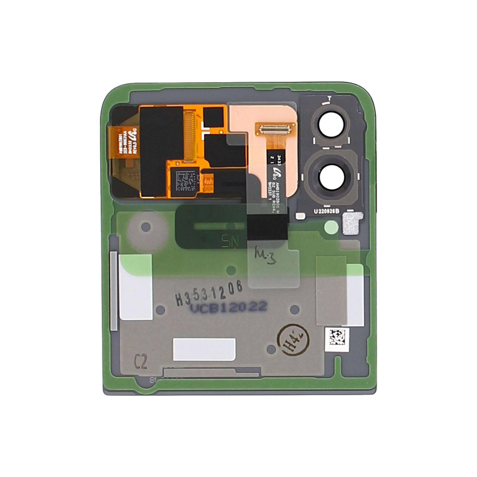 Samsung Galaxy Z Flip4 5G F721B Subscherm en Digitizer Blauw Service Pack