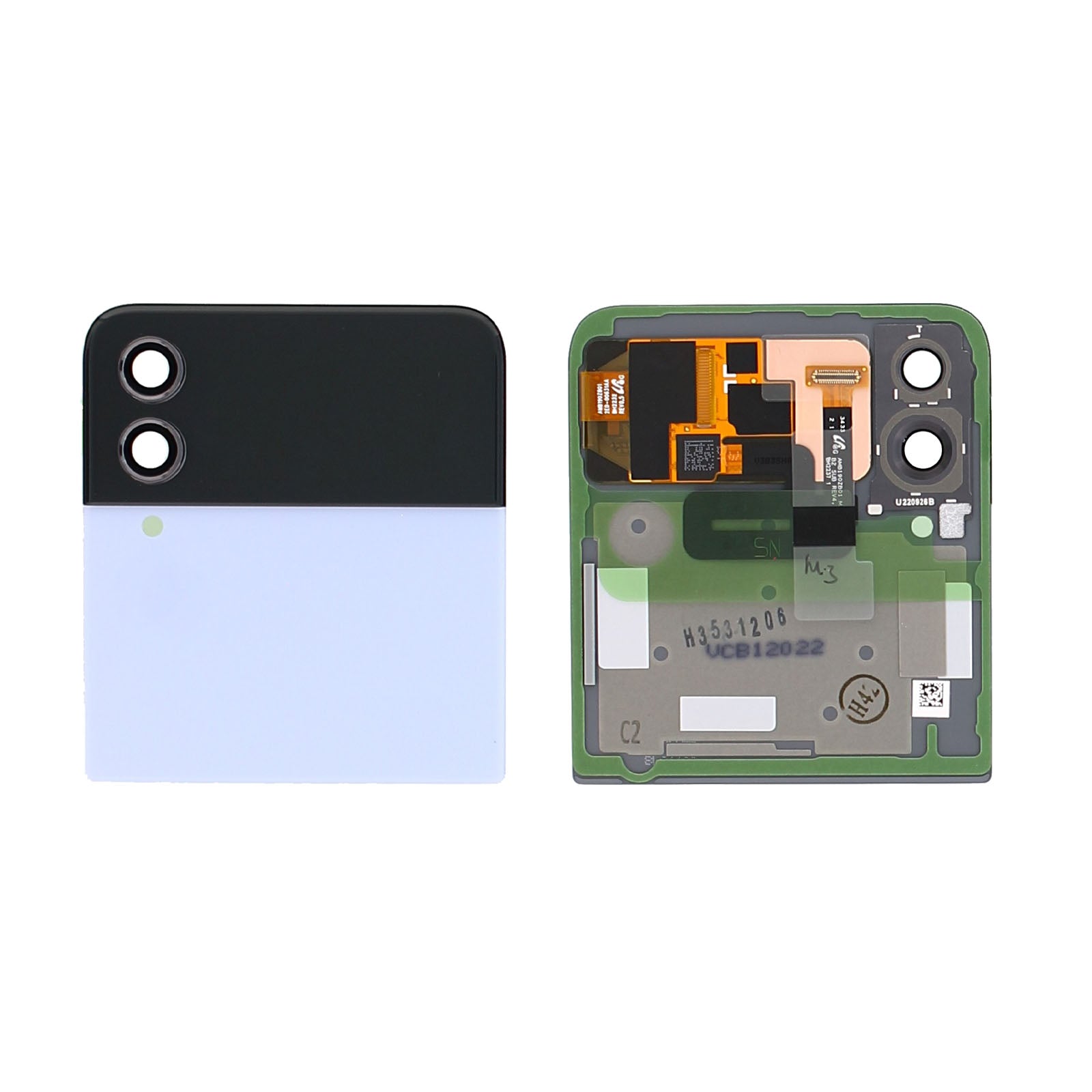 Samsung Galaxy Z Flip4 5G F721B Subscherm en Digitizer Blauw Service Pack