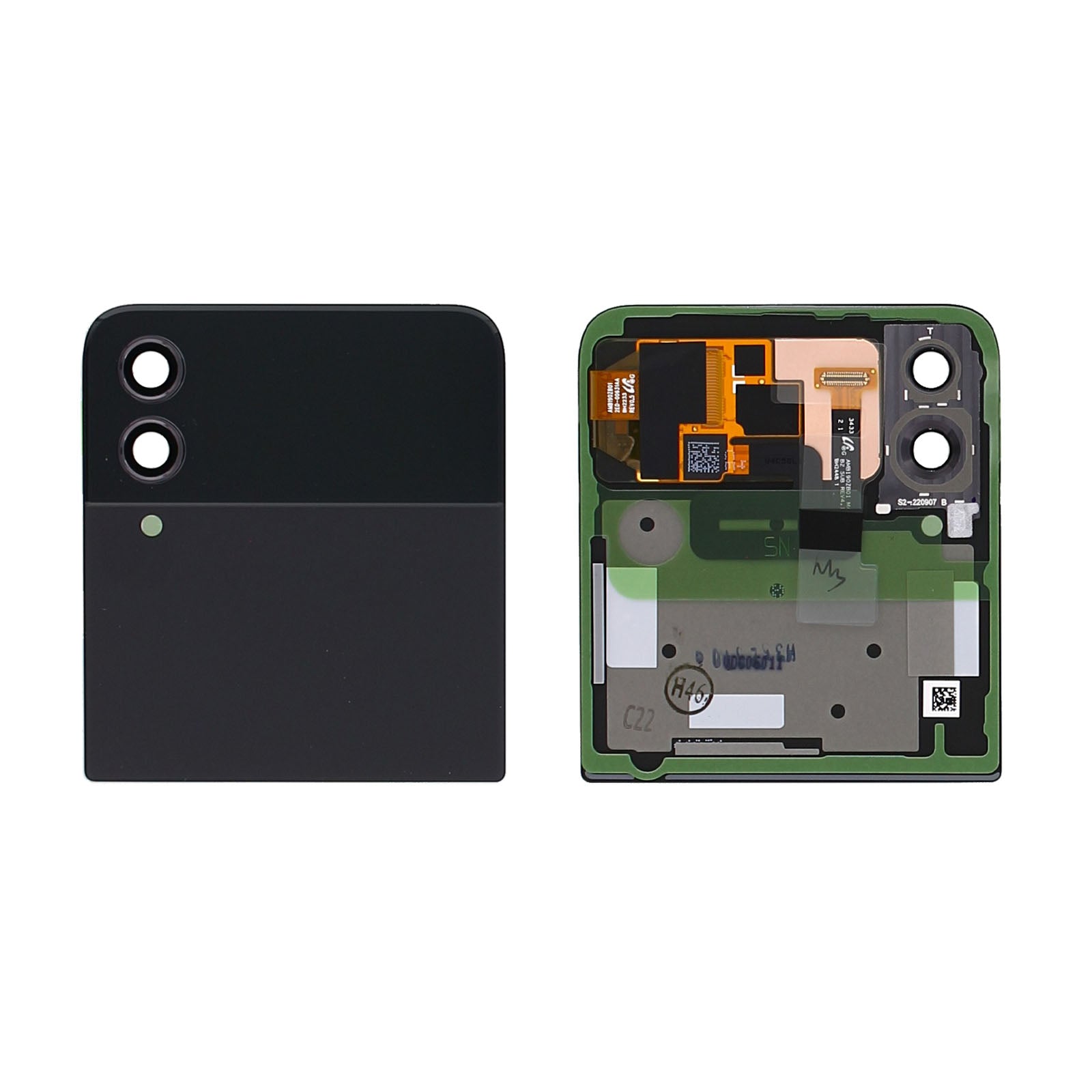 Samsung Galaxy Z Flip4 5G F721B Sub Display en Digitizer met Frame Graphite Service Pack