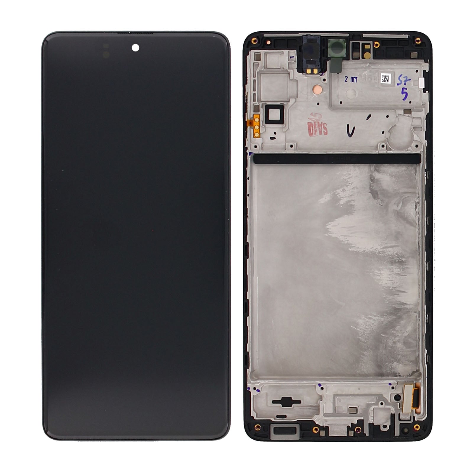 Samsung Galaxy M51 M515F Beeldscherm en Digitizer met Frame Celestial Black Service Pack