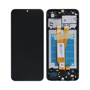 Samsung Galaxy A03 Core A032F Beeldscherm en Digitizer met Frame Zwart Service Pack