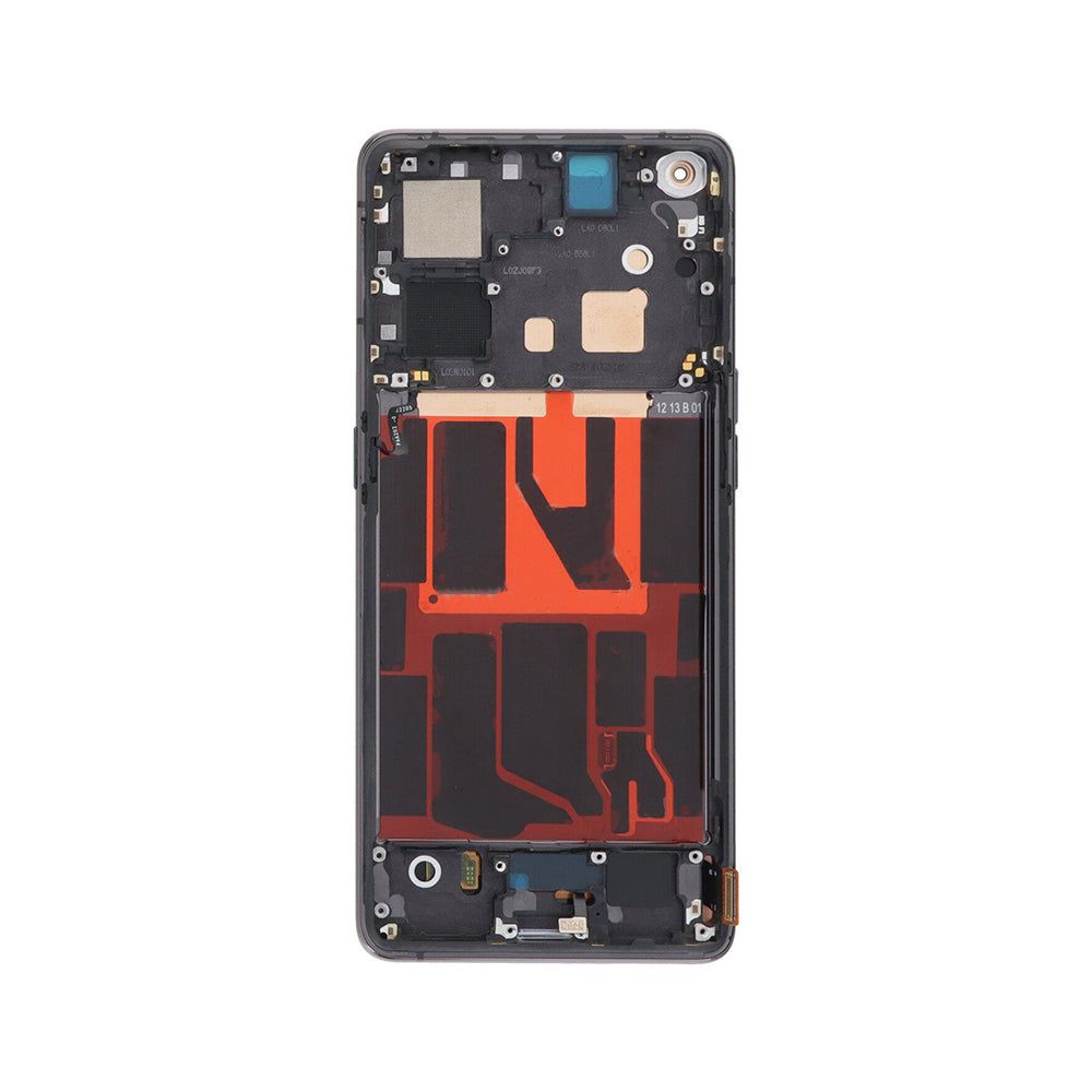 Oppo Find X5-scherm en digitizer met frame, zwart servicepakket