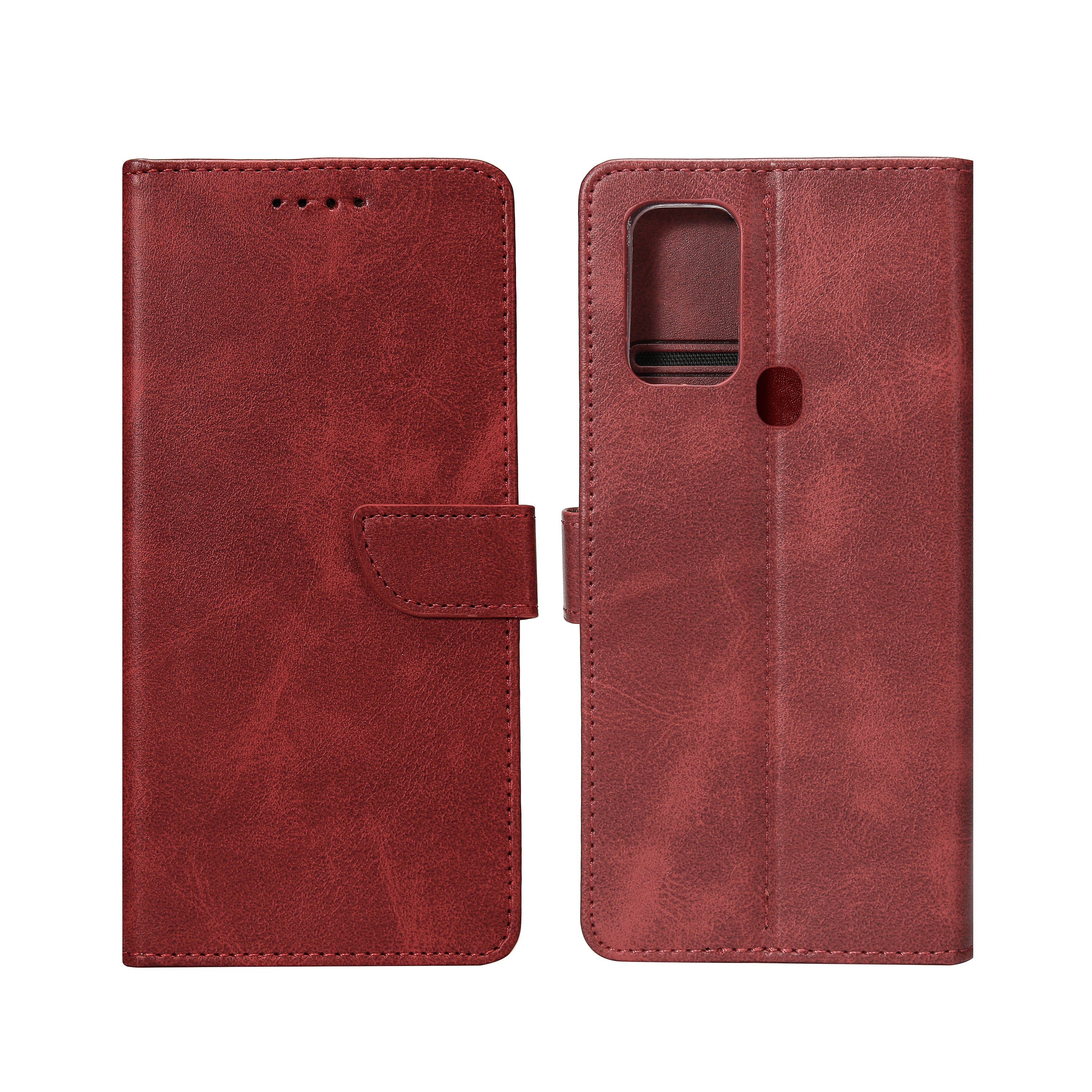 Rixus Boekhoesje Voor Samsung Galaxy A21s Donkerrood