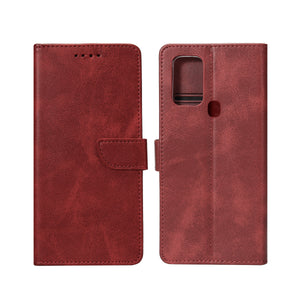 Rixus Boekhoesje Voor Samsung Galaxy A21s Donkerrood
