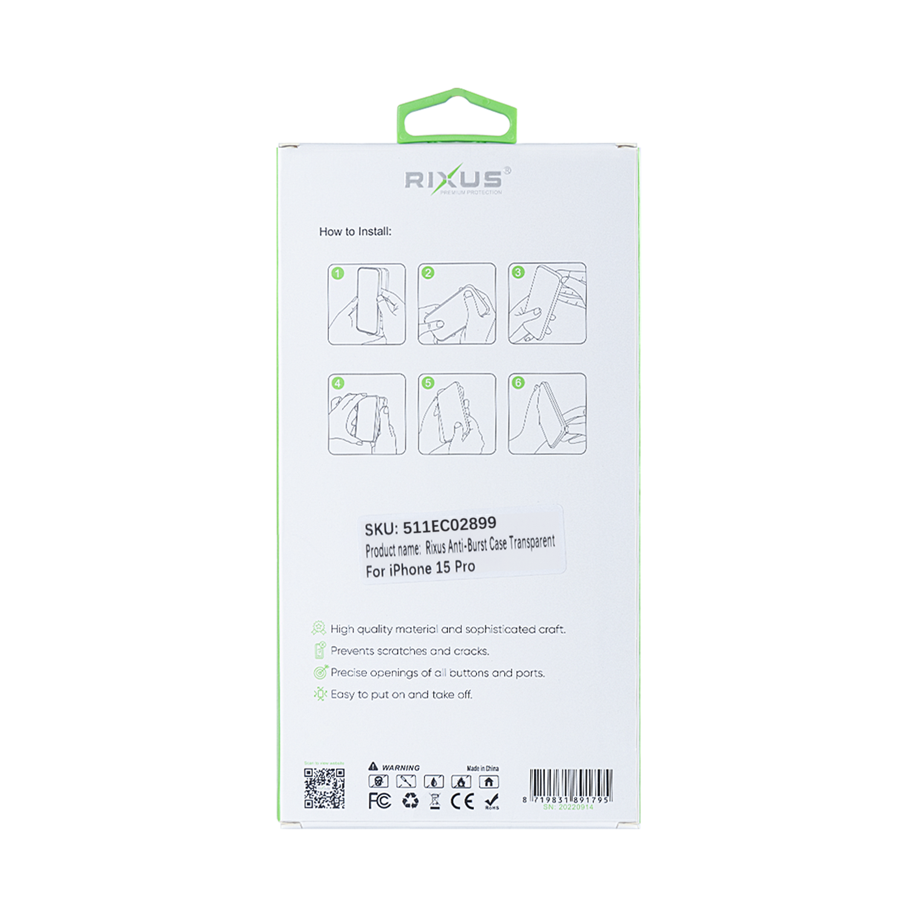 Rixus Anti-Barst Hoesje For Apple iPhone 15 Pro Transparant