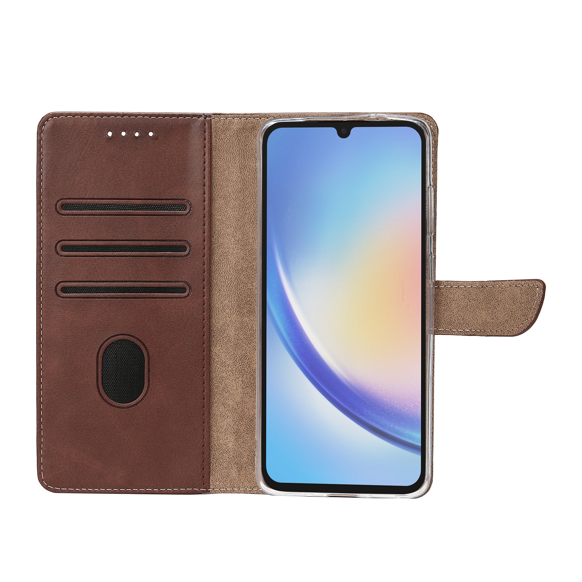 Rixus boekenkast voor Samsung Galaxy A34 5G bruin