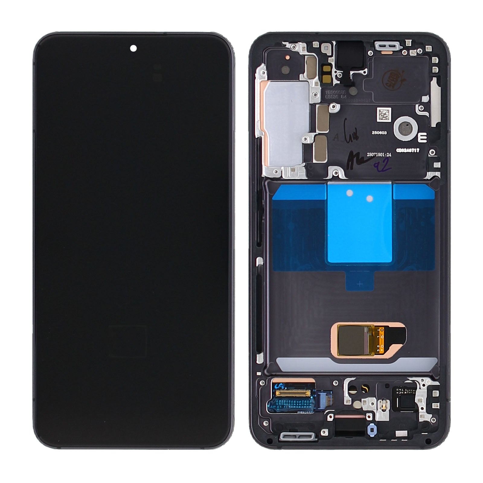 Samsung Galaxy S22 S901B Beeldscherm en Digitizer met Frame Fantoomzwart Service Pack
