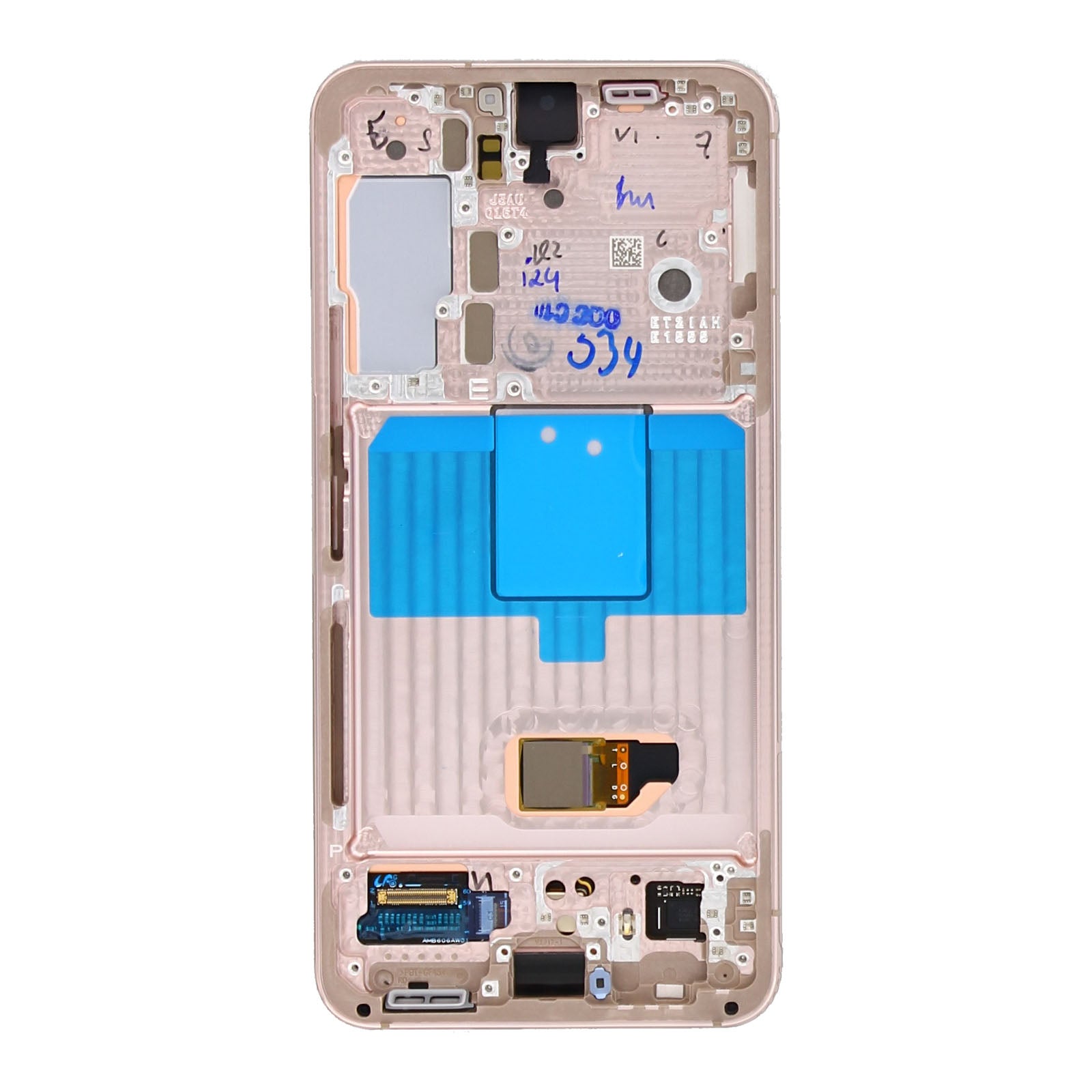 Samsung Galaxy S22 S901B Beeldscherm en Digitizer met Frame Roze Goud Service Pack