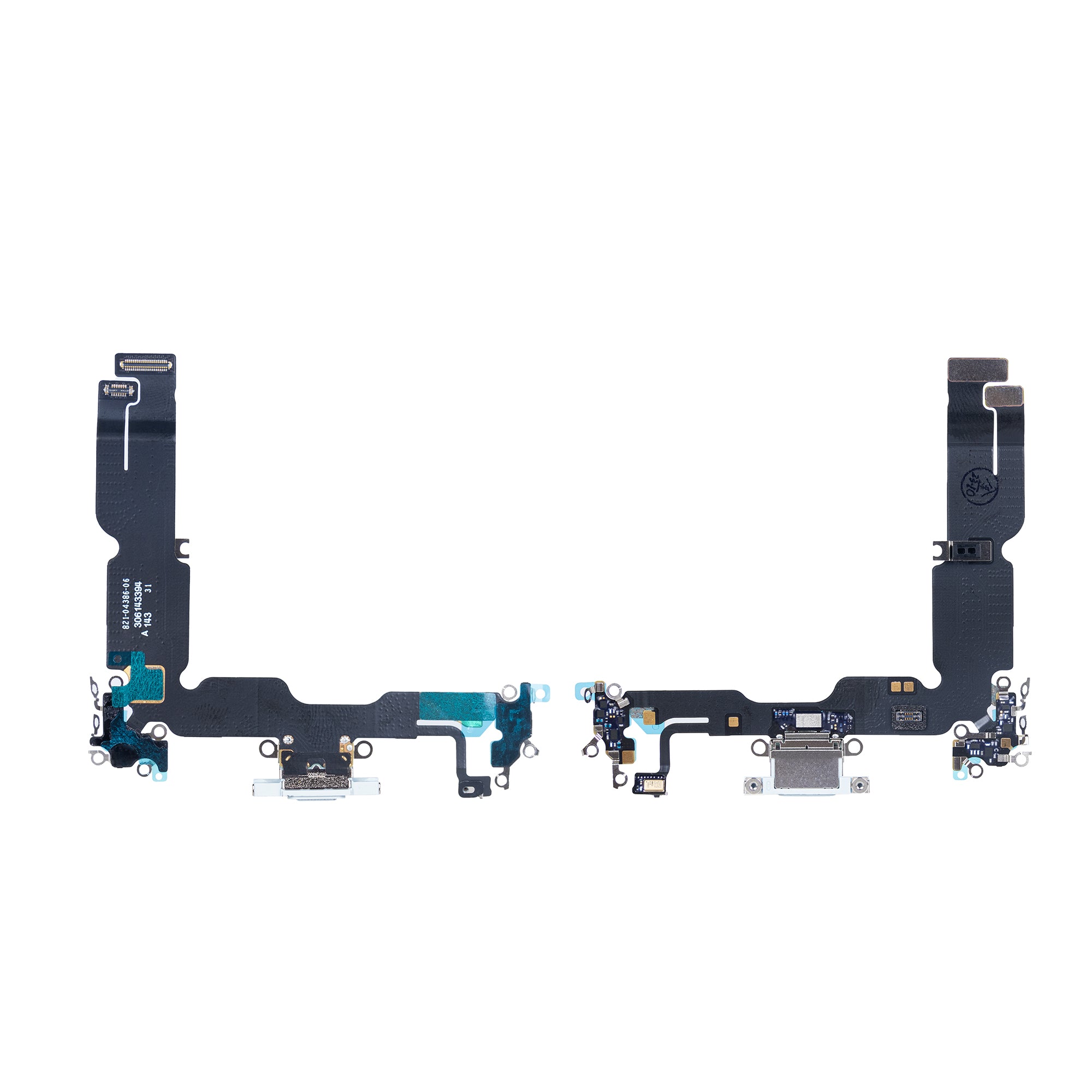 For Apple iPhone 15 Plus Systeem Opladen Flex Blauw Getrokken