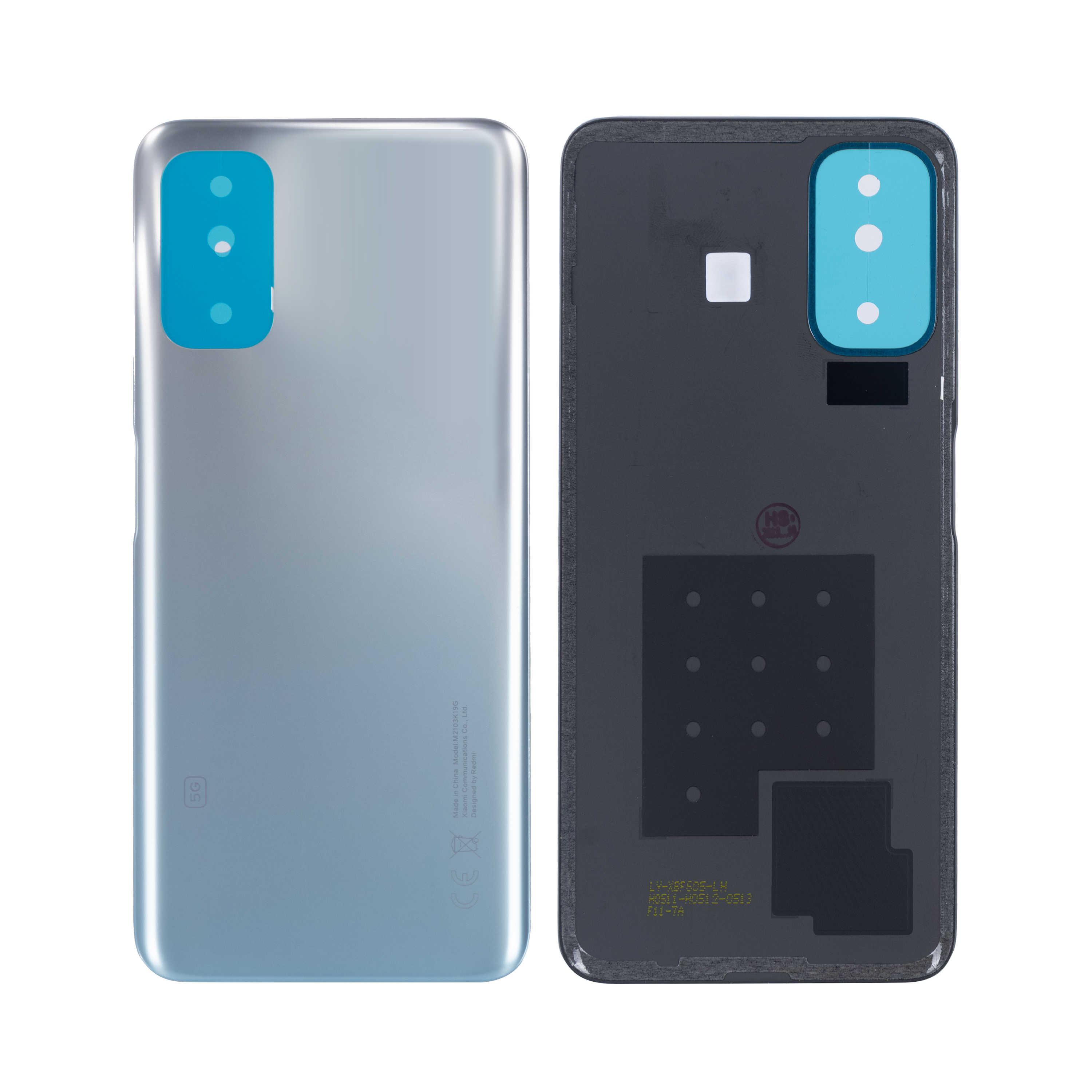 Xiaomi Redmi Note 10 5G achterkant zonder lens, chroom zilver OEM