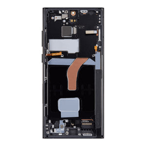 Samsung Galaxy S22 Ultra S908B Beeldscherm en Digitizer met Frame Grafiet, Rood, Hemelsblauw Service Pack