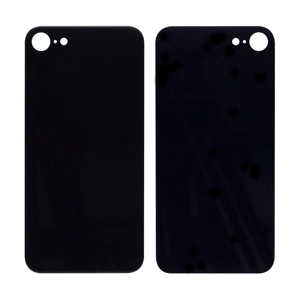 For Apple SE (2020, 2022) achterglas, vergroot cameraframe zwart compatibel