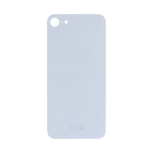 For Apple SE (2020, 2022) achterglas, vergroot cameraframe wit compatibel