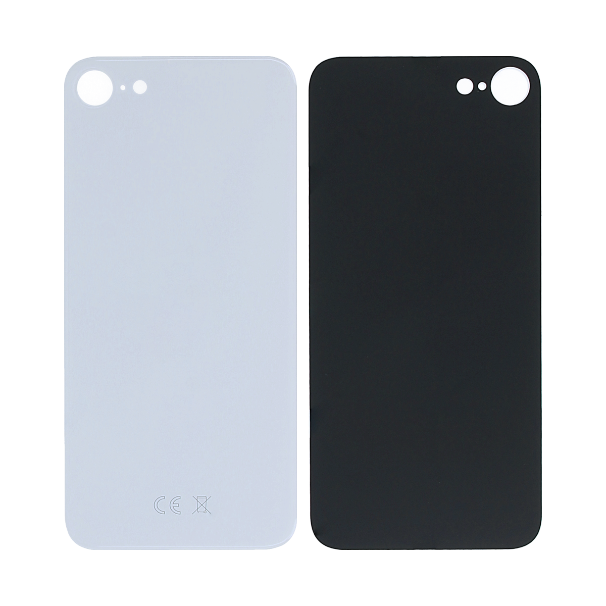 For Apple SE (2020, 2022) achterglas, vergroot cameraframe wit compatibel