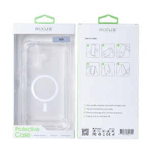 Rixus Anti-Burst Case With MagSafe Compatible For Samsung Galaxy A05 Transparent