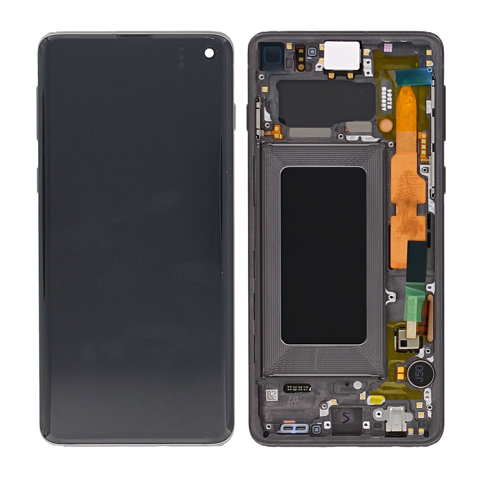 Samsung Galaxy S10 G973F-scherm en digitizer met frame Prism Black Service Pack