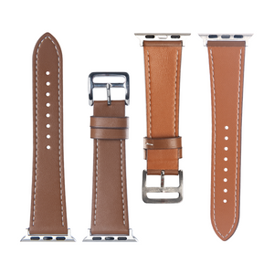 Dubbellaagse leren band For Apple 38 mm, 40 mm, 41 mm bruin