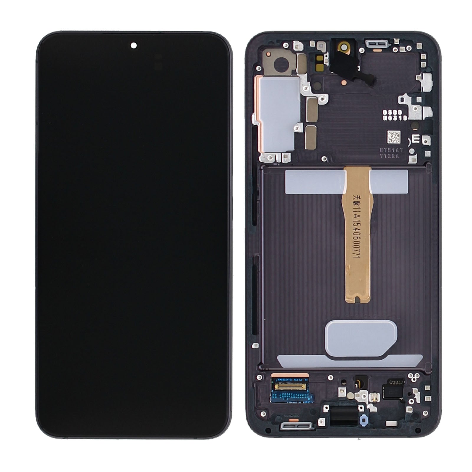 Samsung Galaxy S22 Plus S906B Beeldscherm en Digitizer met Frame Fantoomzwart Service Pack