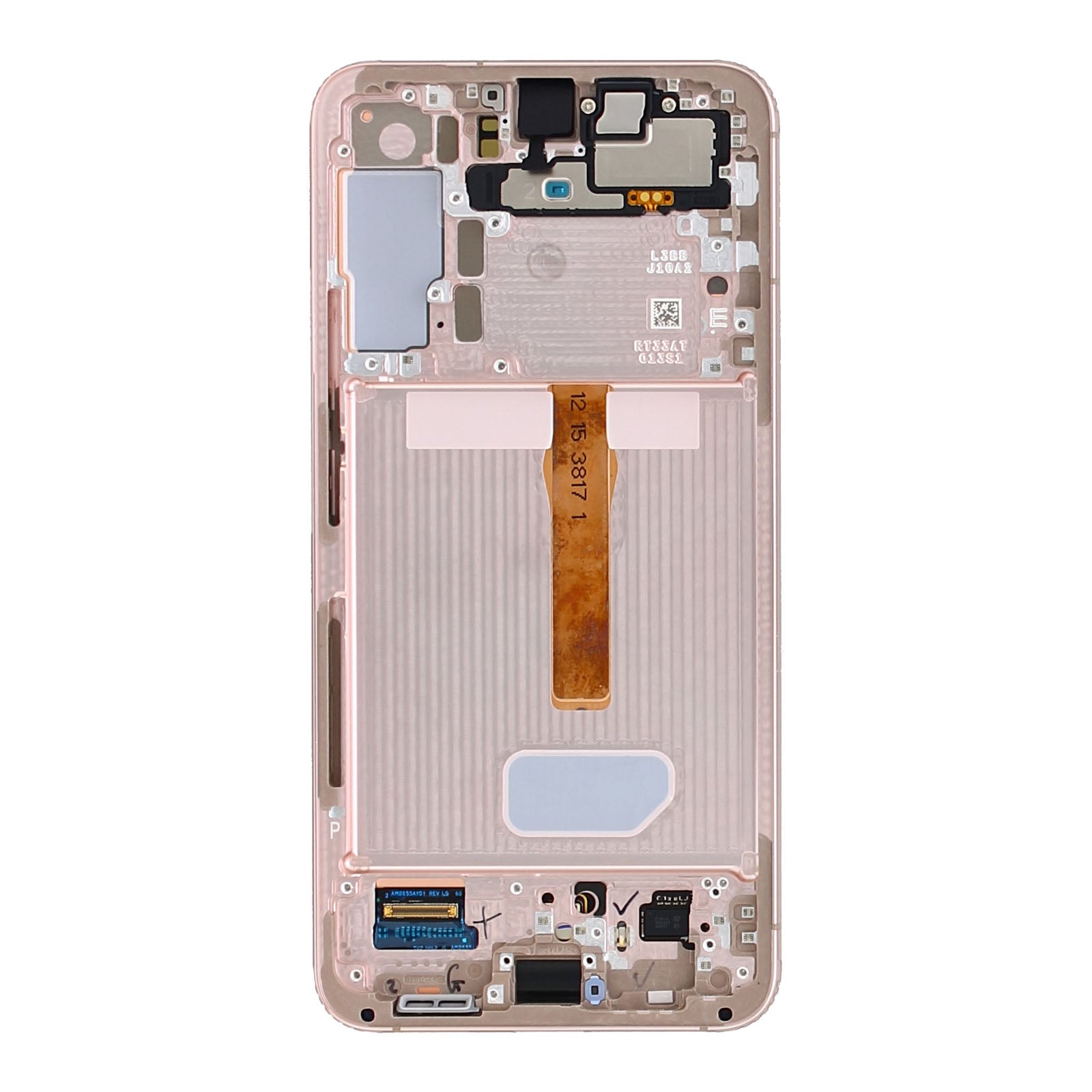 Samsung Galaxy S22 Plus S906B Beeldscherm en Digitizer met Frame Roze Goud Service Pack