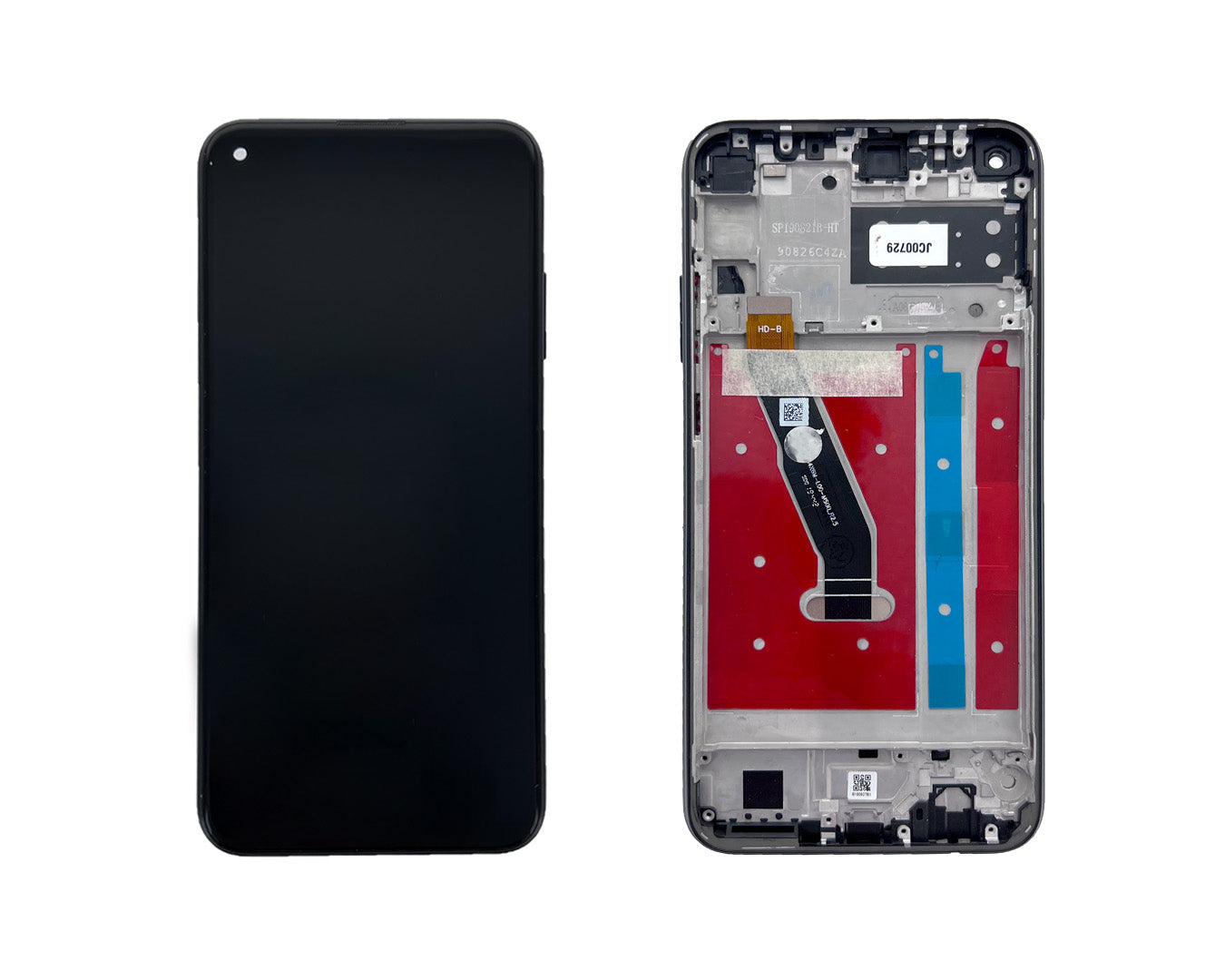 Huawei P40 Lite E-scherm en digitizer met frame Midnight Black OEM
