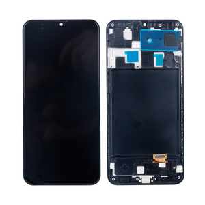Samsung Galaxy A20 A205F Beeldscherm en Digitizer met Frame Zwart Soft-OLED