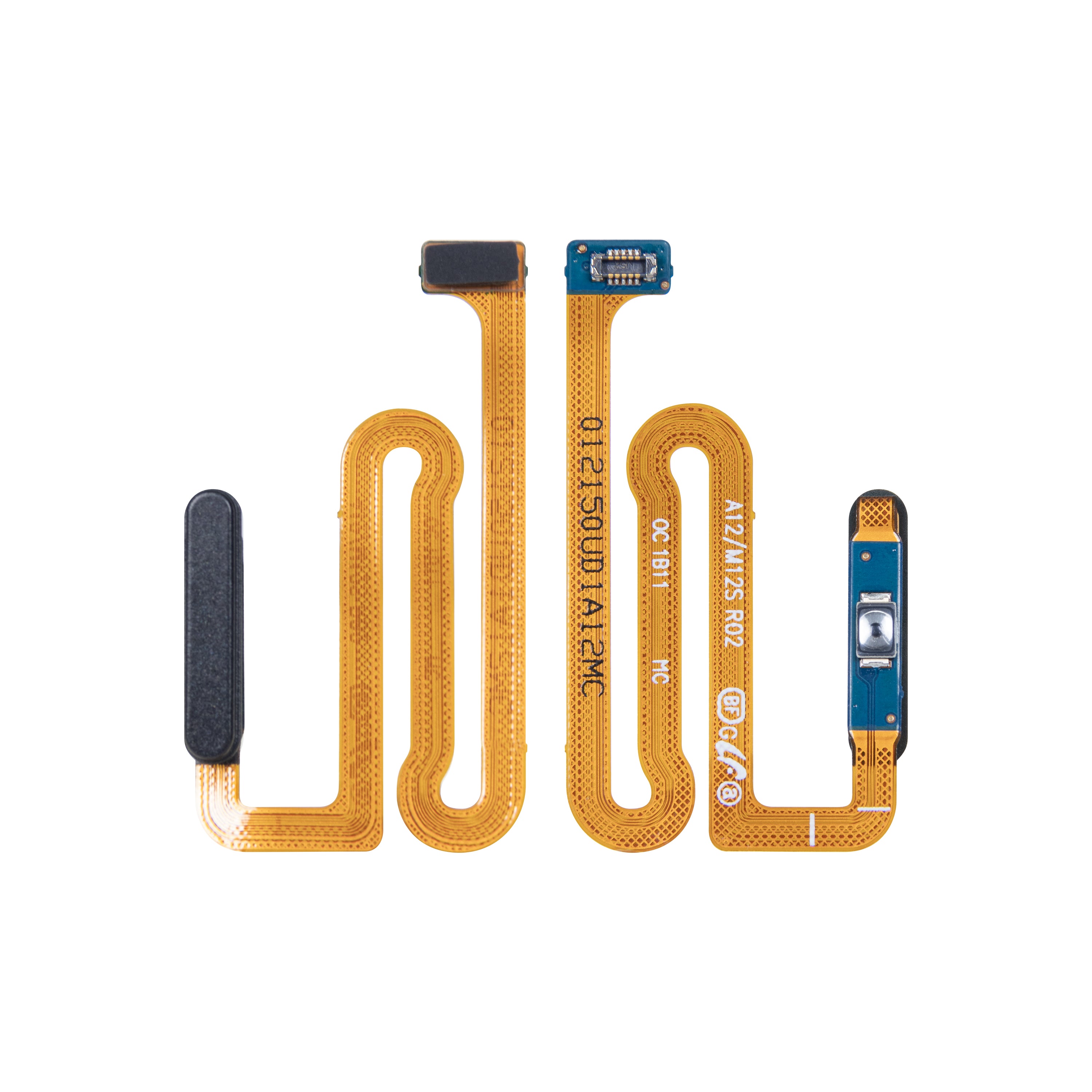 Samsung Galaxy A12 A125F, A12 Nacho A127F Vingerafdruksensor Flex met aan/uit-knop Zwart OEM