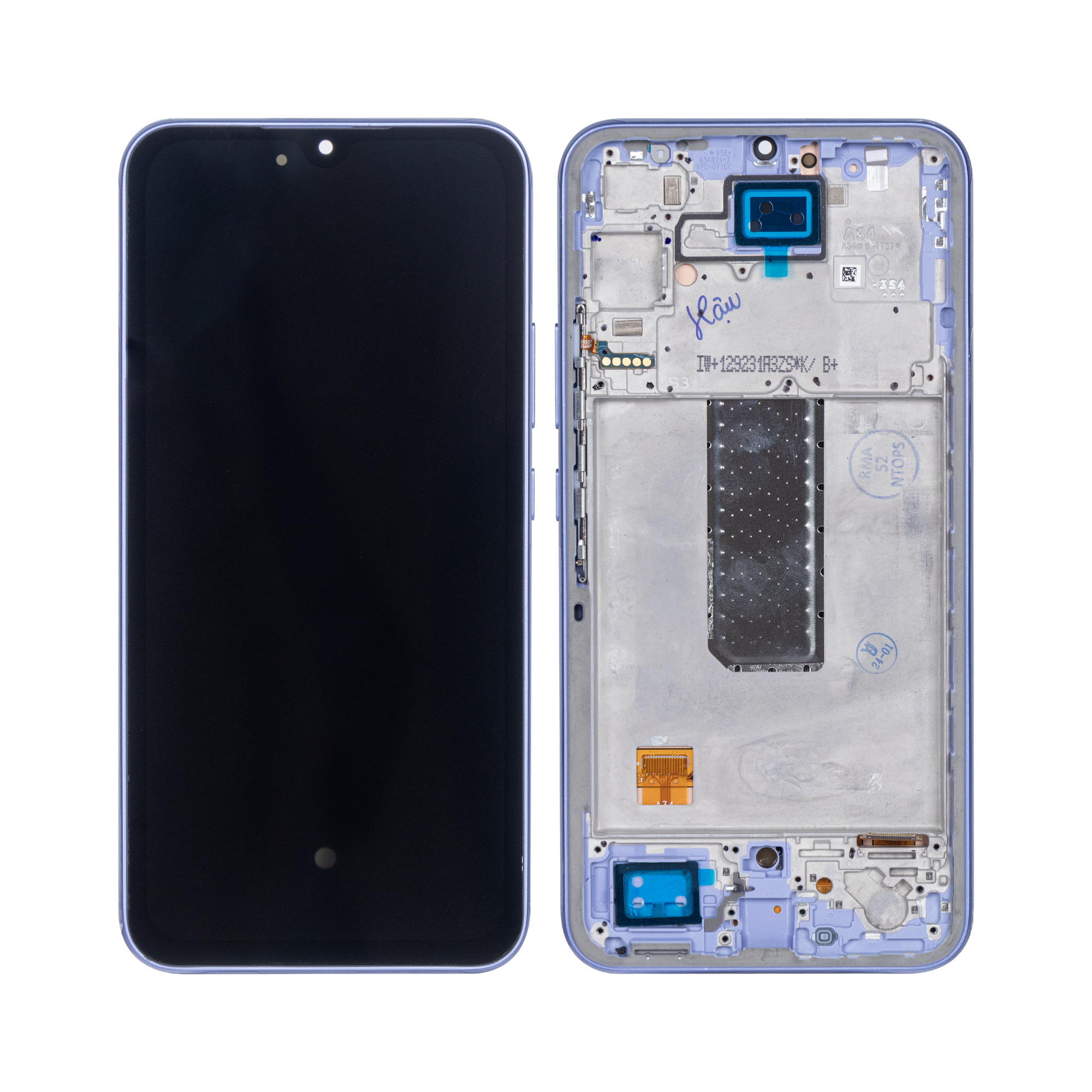 Samsung Galaxy A34 5G A346B Scherm en Digitizer met Frame Violet Soft-OLED