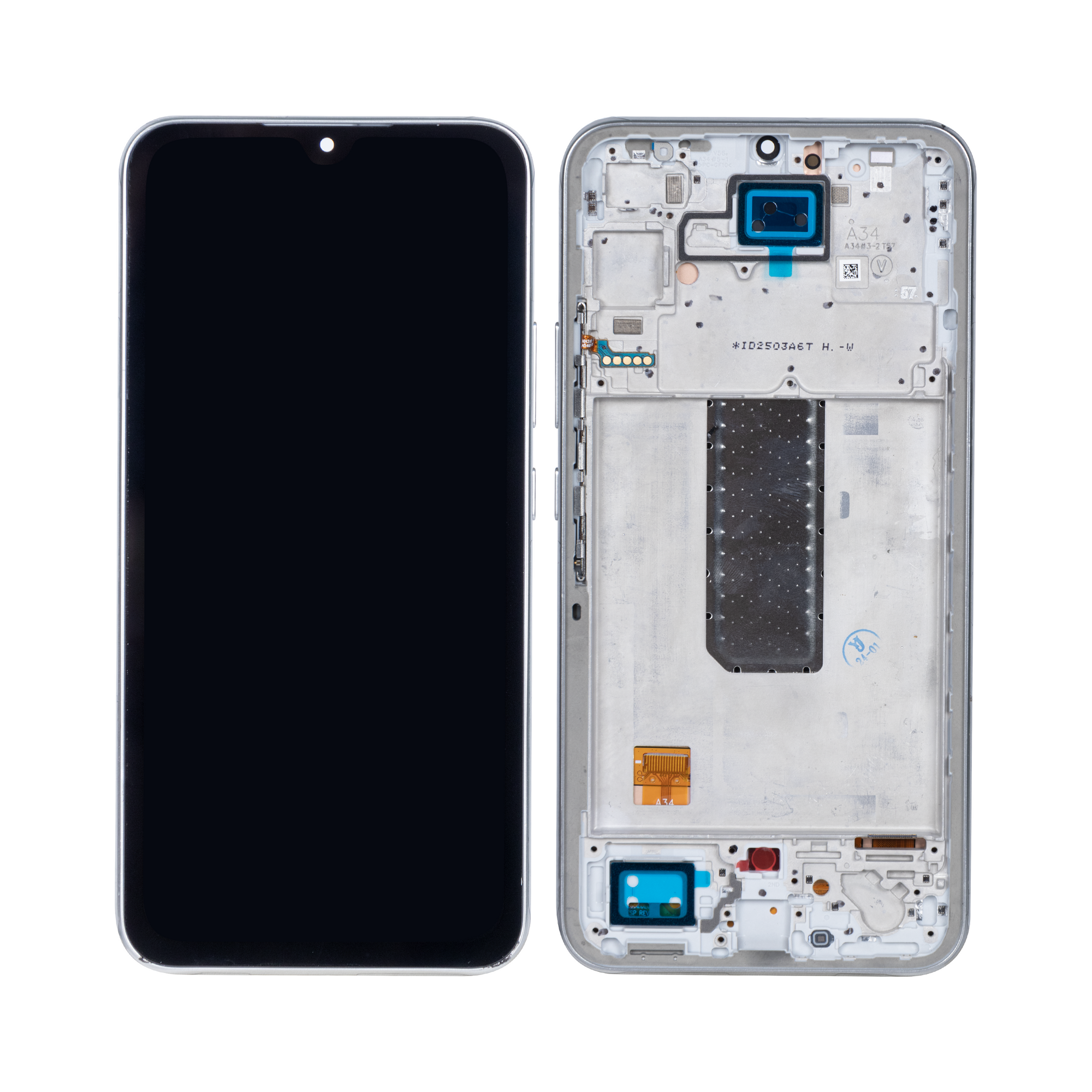 Samsung Galaxy A34 5G A346B Scherm en Digitizer met Frame Zilver Soft-OLED