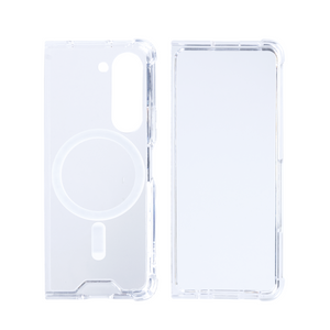 Rixus Magnetisch Transparant Hoesje TPU Voor Samsung Galaxy Z Fold5 Wit