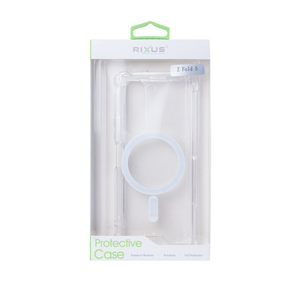 Rixus Magnetisch Transparant Hoesje TPU Voor Samsung Galaxy Z Fold5 Wit