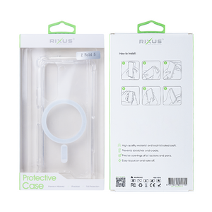 Rixus Magnetisch Transparant Hoesje TPU Voor Samsung Galaxy Z Fold5 Wit