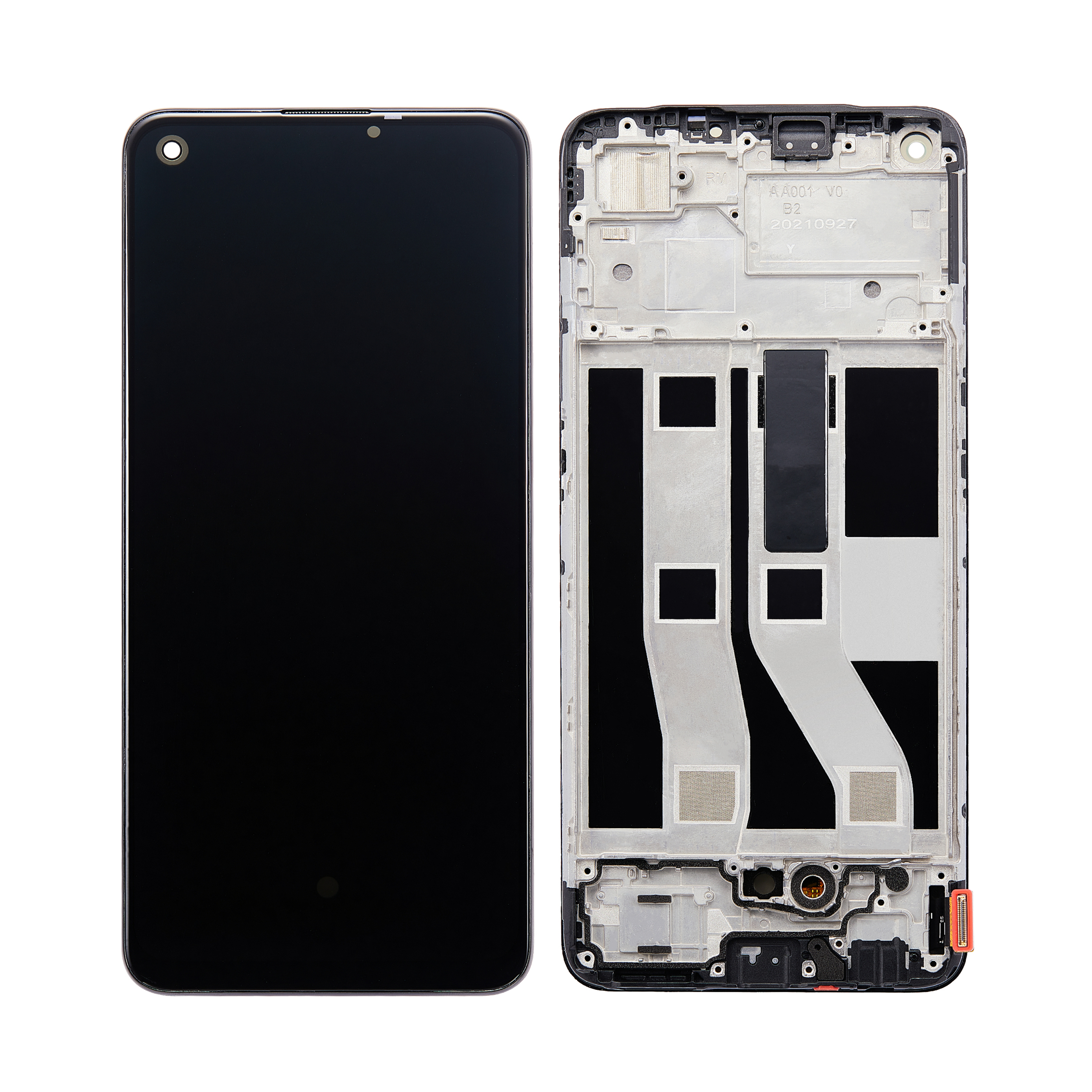 Oppo A74 4G-scherm en digitizer met frame Prism Black OEM