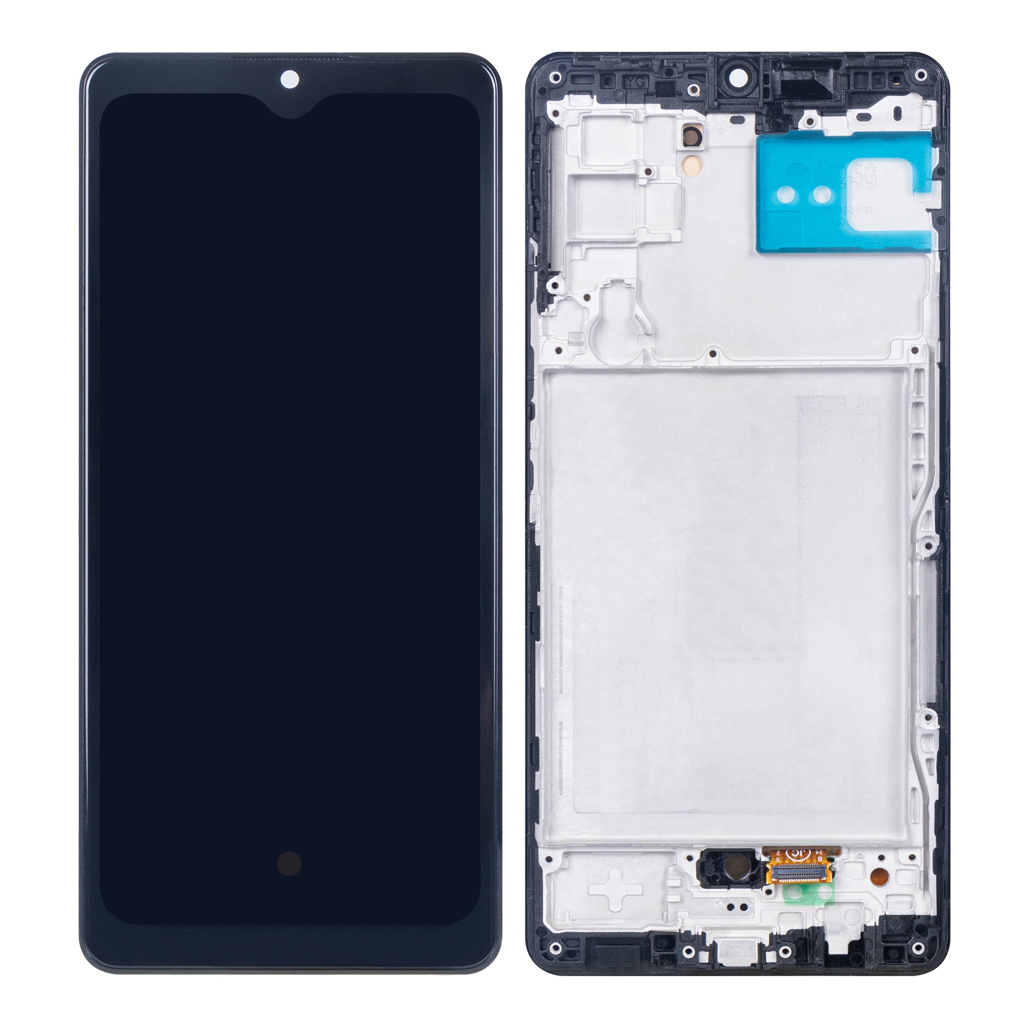 Samsung Galaxy A42 5G A426B Scherm en Digitizer met Frame Prismapunt Zwart Soft-OLED