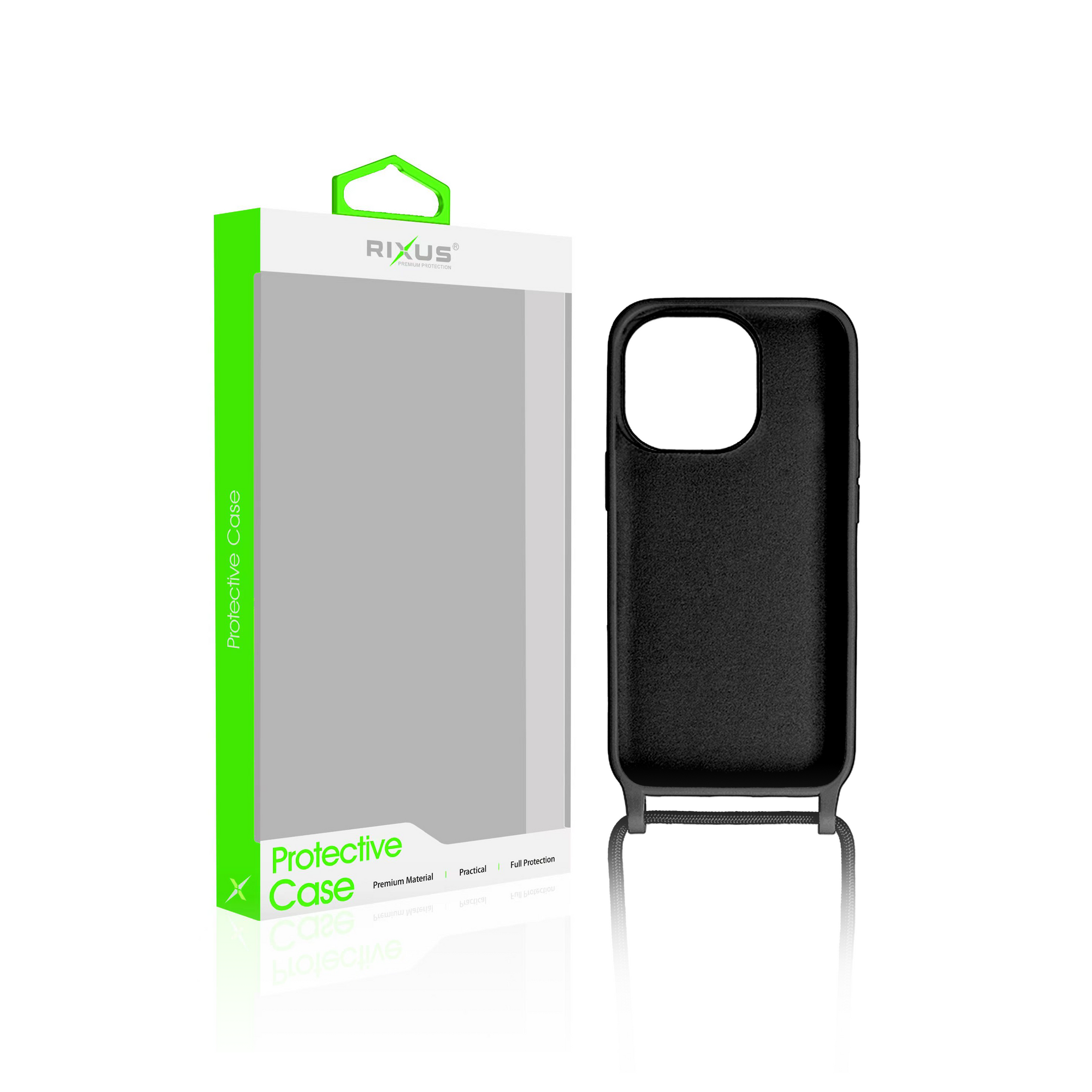 Rixus TPU Halskoorddekking For Apple iPhone 15 Pro Max Zwart