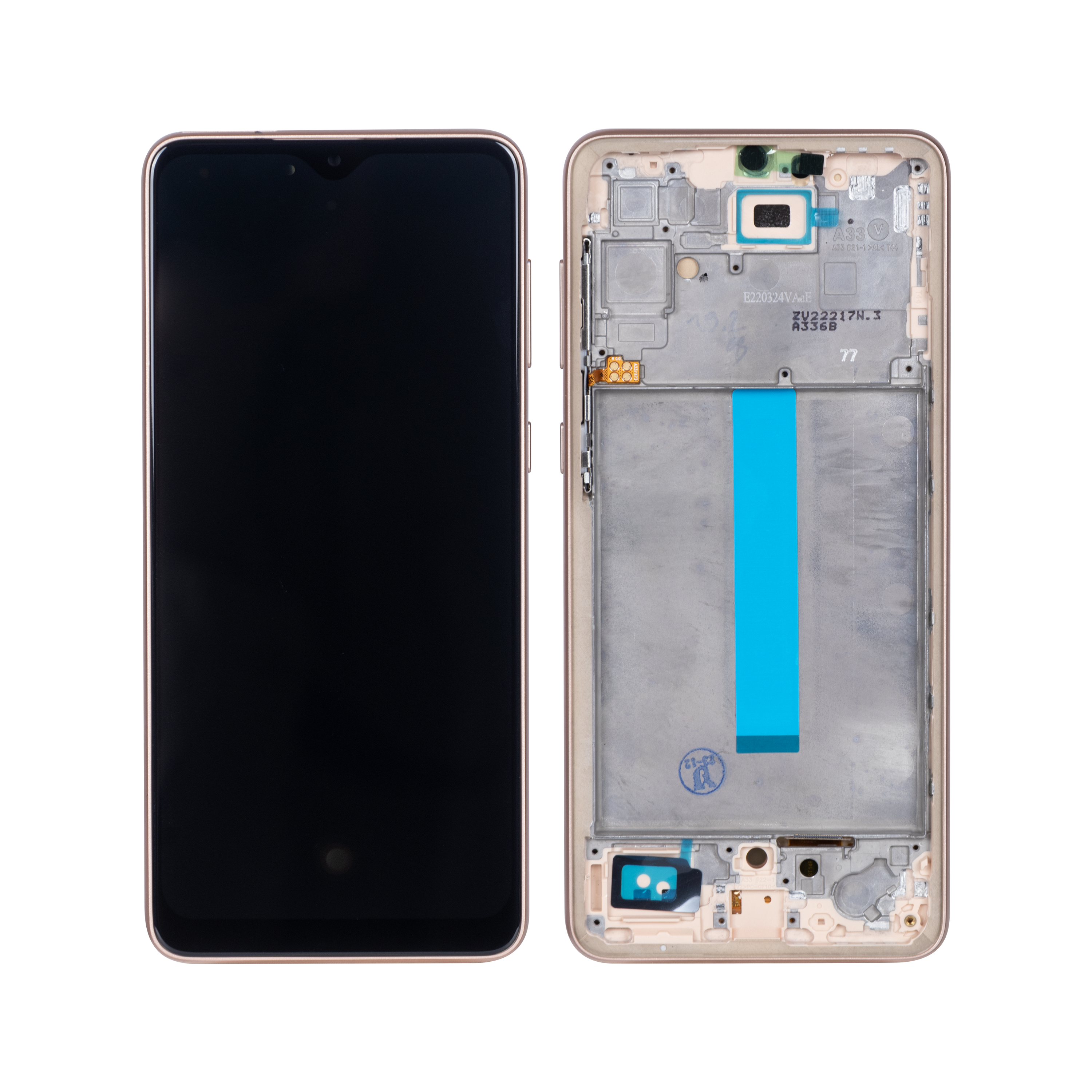 Samsung Galaxy A33 5G A336B Scherm en Digitizer met Frame Awesome Peach Soft-OLED