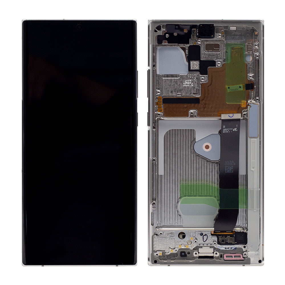 Samsung Galaxy Note 20 Ultra N985F, Ultra 5G N986B Beeldscherm en Digitizer met Frame Mystic White Service Pack