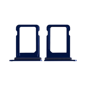 For Apple iPhone 12 Mini Sim Kaarthouder Blauw Getrokken