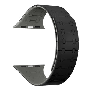 Rixus magnetisch siliconen bandje For Apple Watch 42mm, 44mm, 45mm, 49mm zwart en grijs